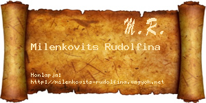 Milenkovits Rudolfina névjegykártya